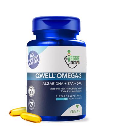 Vegan Omega 3 Supplement Algae Omega 3 with DHA EPA DPA Vegan Capsules from Algal Fish Oil Alternative Plant-Based Algae Oil Formula Non-GMO Carrageenan-Free (120 Capsules 2 Month Supply) 120 Count (Pack of 1)