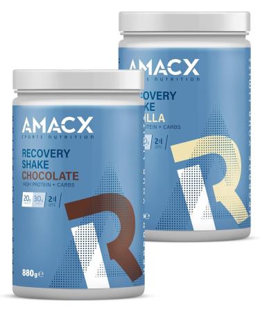 AMACX Recovery Proteine Poudre 880g Whey Protein Powder pour une R cup ration Musculaire Optimale Riches en Glucides et Prot ines Nutrition Sportive Protein Shake Vanille Vanille 880g - Buy Online on GoSupps.com