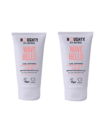 NOUGHTY 97% Natural Wave Hello curl Taming Cream Vegan curl Defing Haircare vitamin rich smoothing formula for curly and wavy hair with Sea Kelp and Mango butter 150 ml (2 Pack)