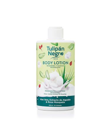 Tulipan Negro Body Lotion with Aloe Vera Cotton & Rosehip - Hydrating 400 ml for All Skin Types | International Shipping Available - Buy Online on GoSupps.com