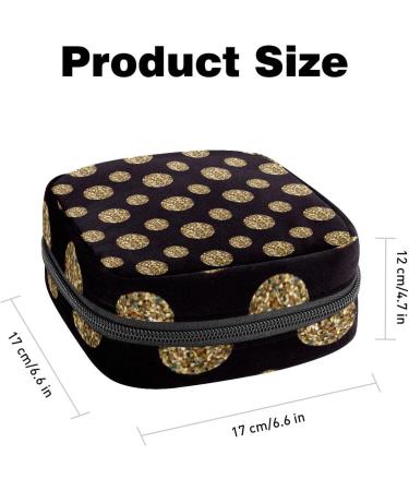 Polka Dot Black & Gold Menstrual Cup Bag - Portable Feminine Storage Pockets for Women & Teens - Multi-Colored Tampon Holder - Buy Online on GoSupps.com
