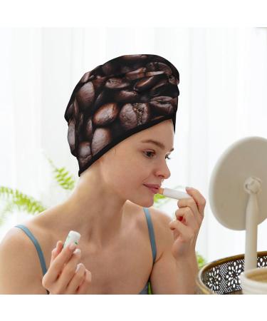 Super Absorbent Coffee Bean Microfiber Hair Towel Wrap for Women | Quick Dry Coral Velvet Hair Cap for Long Curly Thick Hair - Buy Online on GoSupps.com