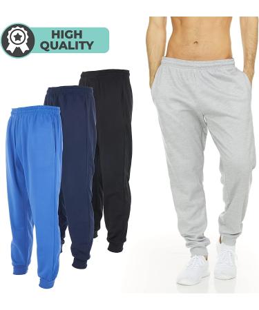 DARESAY Active Men's Pants - Quick-Dry Joggers with Pockets, 3-Pack in Royal/Charcoal Grey/Silver - Buy Online on GoSupps.com