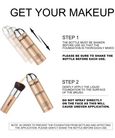 Ownest Beauty KYDA AirBrush Foundation Spray - High Coverage Silky Makeup Primer, Lightweight & Moisturizing - #112 Natural Ivory - Buy Online on GoSupps.com