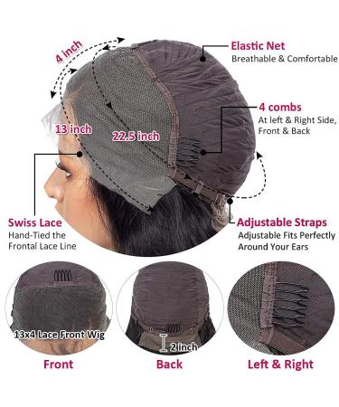 28 13x4 Body Wave Lace Front Wig | HD Transparent Brazilian Human Hair | Pre Plucked with Baby Hair | 180% Density | Natural Black | For Black Women - Buy Online on GoSupps.com