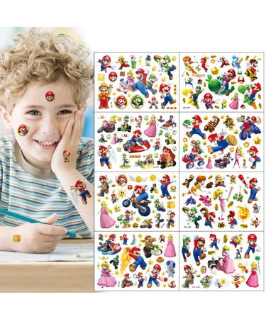 184 PCS Mari Temporary Tattoos Stickers - Super Cute Party Decorations for Kids Boys Girls - 8 Sheets Birthday Party Favors & School Rewards - Buy Online on GoSupps.com