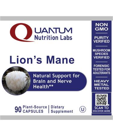 Quantum Nutrition Labs Lion's Mane - Lions Mane Mushroom Supplement Capsules for Focus Memory & Brain Support for Adults & Kids 1000mg Premium Extract Per Serving - 90 Vegetarian Capsules - Buy Online on GoSupps.com