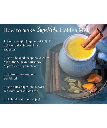 SugaVida Organic Turmeric Superblend with Cardamom - 240g | Triple-Strength Curcumin | Golden Milk & Turmeric Latte | Great Taste Award Winner - Buy Online on GoSupps.com