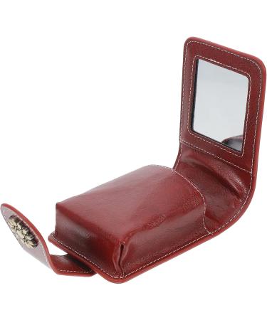 VALICLUD Travel Vanity Bag - Stylish Pocket Mirror & Lipstick Organizer - Portable Cosmetic Pouch for Purse - Claret - Buy Online on GoSupps.com