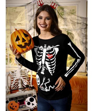 G and PL Halloween Women's Long Sleeve Maternity Funny Costume Top - Skeleton Baby Design - Sizes S-XXL - Buy Online on GoSupps.com