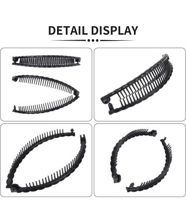 4-Piece Banana Hair Clips for Women - Retro Fishtail Hair Comb Grips (2 Styles) - Buy Online on GoSupps.com
