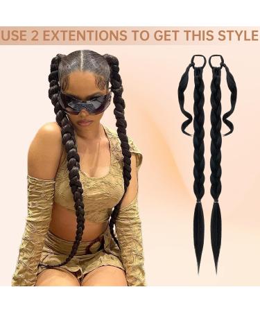 32 Bleach Blonde DIY Braided Ponytail Extension | Straight Wrap Around Braid Hair Extension for Women | Soft Synthetic Hairpiece | MY-LADY - Buy Online on GoSupps.com