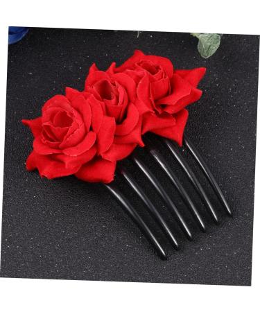 MAGICLULU 1pc Rose Hair Comb Rose Flower Comb Floral Comb Floral Hair Comb Rose Hair Accessories - Buy Online on GoSupps.com
