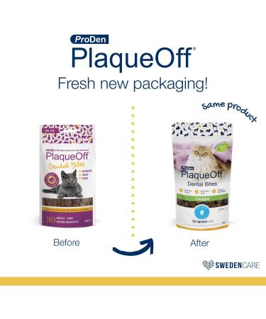 ProDen PlaqueOff Dental Bites for Cats - 60g Pack of 2 | Fight Bad Breath Plaque & Tartar | International Shipping - Buy Online on GoSupps.com