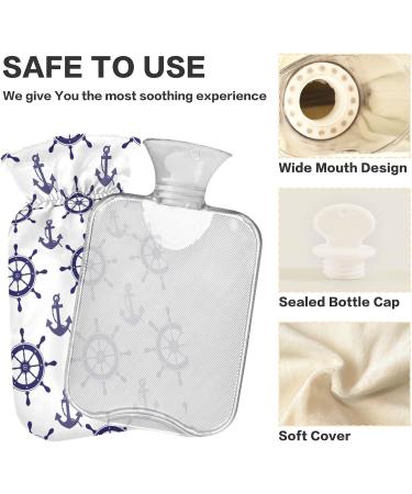 NAANLE OCEAN 1L Transparent Hot Water Bottle - Versatile Anchor Design for Pain Relief & Cozy Warmth | Ideal for Bed Hands & Feet - Buy Online on GoSupps.com