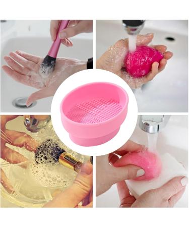 Makeup Brush Cleaner Mat Silicone Makeup Brush Cleaner Bowl Portable Divided Drying Compact In Size Makeup Brush Cleaner Effortlessly Cleaning Clean Dry Storage Makeup Brush Cleaning Bowl Pink - Buy Online on GoSupps.com