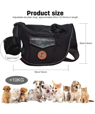 Petcute Portable Dog Carrier Bag for Small Dogs | Hands-Free Breathable Mesh Transport Bag | Up to 9kg - Black - Buy Online on GoSupps.com