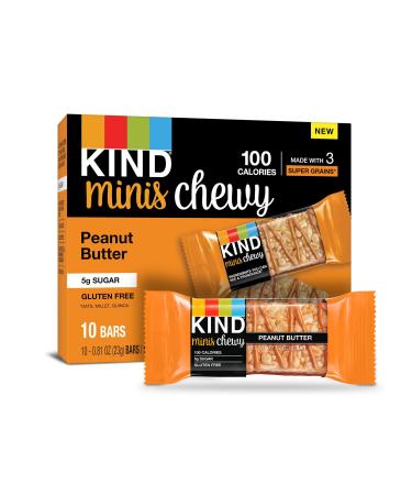 KIND Bar Minis Chewy Bar Gluten Free 100 Calories Low Sugar Peanut Butter 80 Count Peanut Butter 80 Count (Pack of 1)