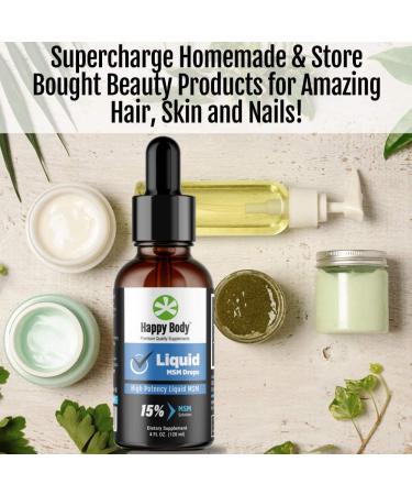 Happy Body Liquid MSM Drops - Highest MSM Content for Oral & Topical Use - 4 fl. oz Bottle - Buy Online on GoSupps.com