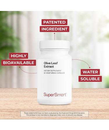 Supersmart Olive Leaf Extract (Patented) - Highly Bioavailable & Water Soluble - Oleuropein 32% Supplement | Non-GMO & Gluten Free - 60 Vegetarian Capsules - Buy Online on GoSupps.com