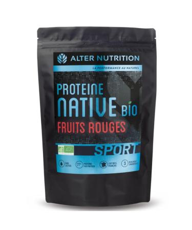Alter Nutrition - Lactose Free Organic Native Protein - Powder Rich in Total Protein Lactose Free Milk 100% Organic - Natural Organic Flavor - 80% Protein - Origin France - 700g (Red Fruits)