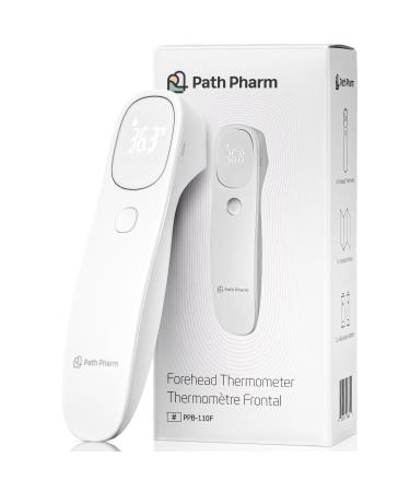 PATH PHARM Forehead Non-Contact Infrared Thermometer for Kids Adults and Baby Support with Digital Instant Read Fever Alarm Memory Function and Large LED Display Canadian Brand
