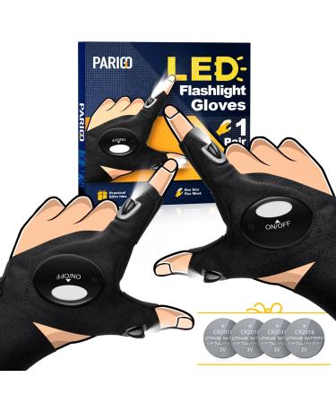 LED Flashlight Gloves Gifts for Men - Dad Gifts for Fathers Day Anniversary Birthday Gifts for Him Boyfriend Husband Papa, Cool Gadgets Mechanic Tool Car Guy Unique Stuff Fishing Hunting Camping Gift Black