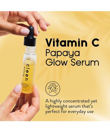 Cleen Beauty Vitamin C Serum with Papaya Enzyme for Women - 1 fl. oz | Paraben Free Face Serum for Healthy Skin Glow - Buy Online on GoSupps.com