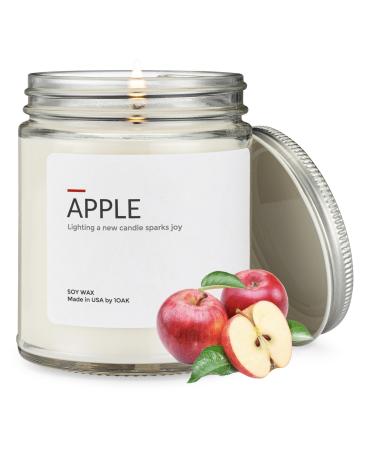 1OAK Soy Wax Scented Candles (Apple) - Soy Candles for Home Scented - Long Burning Candles Premium - Hand-Poured (9oz.)