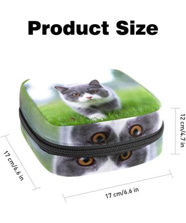 Stylish Menstruation Pad Bag with Zipper | Women's Napkin & Tampon Collector | Cat-Themed Design for Girls - Buy Online on GoSupps.com
