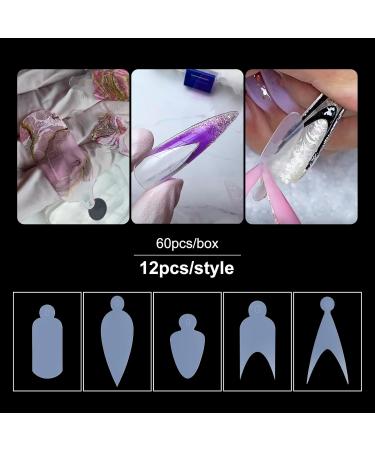 BNG 60-Piece French Dual Nail Shape Stickers Reusable Silicone Pads for Gel Manicure | 12 Sizes No.5 - Buy Online on GoSupps.com