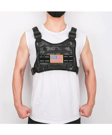 Muserise Sports Chest Bag for Men - Water Resistant Lightweight Front Chest Pack with Phone Holder - Ideal for Workouts, Running, Cycling - Camo Design (MU05) - Buy Online on GoSupps.com
