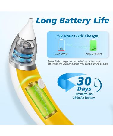 Ear Vacuum Wax Remover - 5 Levels Strong Suction - USB Rechargeable - Electric Ear Wax Removal Kit for Adults and Kids (Yellow) - Buy Online on GoSupps.com