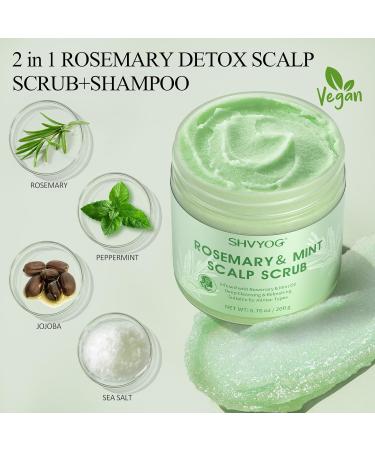 SHVYOG Rosemary Scalp Scrub | Exfoliating Hair Treatment for Build Up | Nourishing Detox Scalp Exfoliator with Massager | 6.76 oz - International Shipping Available - Buy Online on GoSupps.com