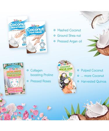 7th Heaven 'Soothing Spa Day' Beauty Kit - 4 Masks to Soften and Soothe Skin and Hair - Coconut Shea Butter and Rose - Buy Online on GoSupps.com