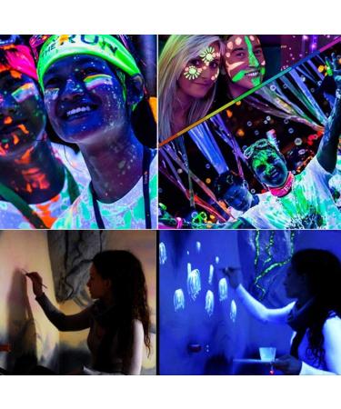 RIZGHWOY UV Reactive Body Paint Set 8 Fluorescent Colors 10 Ml Each NonToxic Water Based Formula for Nightclubs Parties Festivals - Buy Online on GoSupps.com