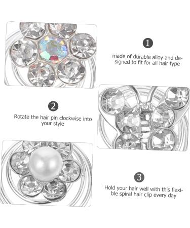 Beaupretty 36 1 Rhinestone Hair Clips Flower Hair Accessories Pink Decor Bridal Hair Bedazzler Hair Jewelry for Women Braids Wedding Hair Accessories Spiral Hair Clips Pins Rhinestones Miss - Buy Online on GoSupps.com