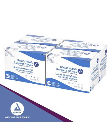Dynarex Sterile Nitrile Surgical Gloves 6 Mil Size 8 - Case of 200 Pairs | Powder-Free, Puncture-Resistant - Buy Online on GoSupps.com