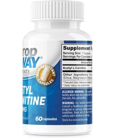 NeuropAWAY Elements Acetyl L-Carnitine 500mg 60ct Capsules (60 500mg Capsules Per Bottle) Veggie Caps Third Party Tested Made in USA - Buy Online on GoSupps.com
