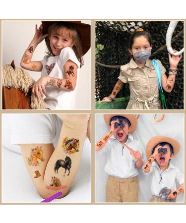 Horse Cowgirl Temporary Tattoos Horse Party Favors Tattoos Stickers for Cowgirl Birthday Party Decorations Supplies Gifts for Kids Girls - Buy Online on GoSupps.com