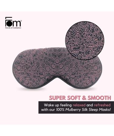 Shop Friends of Meditation 100% Mulberry Silk Sleep Mask - Red Print Eye Mask for Comfortable Sleep | International Shipping Available - Buy Online on GoSupps.com