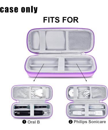 Travel Case for Philips Sonicare & Oral-B Electric Toothbrushes - Purple/Black Hard Case - Buy Online on GoSupps.com