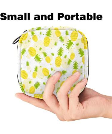 Portable Women's Binding-Up Bags & Menstrual Cup Pocket - Tropical Yellow Pineapple | Perfect for Teen Girls & First Period Essentials - Buy Online on GoSupps.com