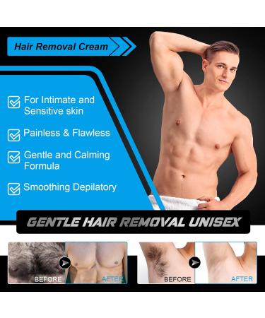 Intimate Private Hair Removal Cream for Men | Painless & Effective Depilatory Cream for All Skin Types | Unwanted Hair Removal in Private Areas - Buy Online on GoSupps.com