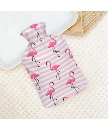 Pink Flamingo Hot Water Bottle with Plush Cover | Hand Warmer for Adults & Kids - 26.5x15.3cm | International Shipping Available - Buy Online on GoSupps.com