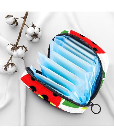 MUOOUM Menstrual Pad Bag Zipper Sanitary Napkin Pouch for Women and Girls - Ladybug on Green Leaves Design - Multi-colored - Buy Online on GoSupps.com
