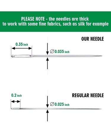 21 Big Eye Needles 60mm with Storage Tube - Easy Threading Needles for Sewing and Crafting - Buy Online on GoSupps.com