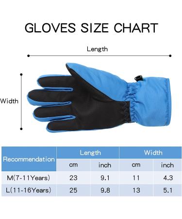 Waterproof Winter Ski Gloves for Kids | Boys & Girls Slipproof Windproof Royal Blue (Ages 11-16) - Buy Online on GoSupps.com