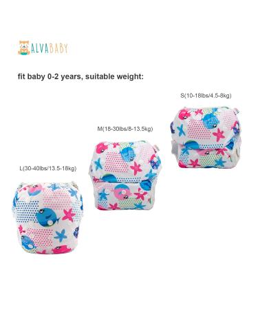 Alvababy 2 Pack Adjustable Swimming Diapers for Infants & Toddlers 0-2 Years - Reusable Snap Design - Buy Online on GoSupps.com