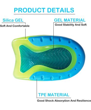 Kids Heel Cups - Shock Absorbing Gel Inserts for Heel Pain Plantar Fasciitis & Ankle Pain | Lightweight & Comfortable (Size 3-7/Women 4-8 - Buy Online on GoSupps.com